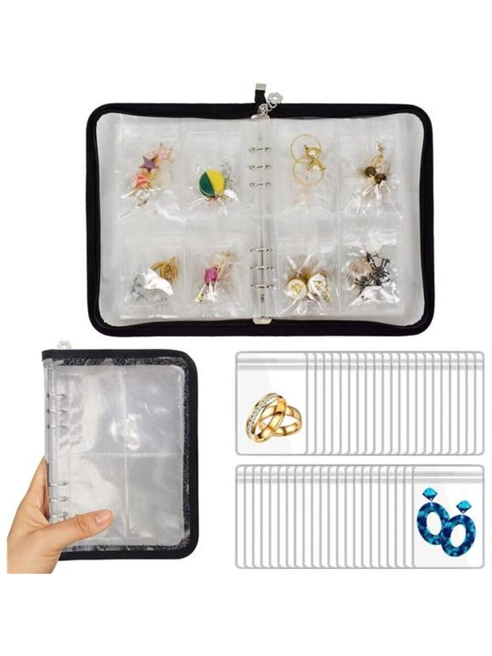 Travel Jewelry Organizer Case Transparent Earring Necklace Ring Bracelet Storage